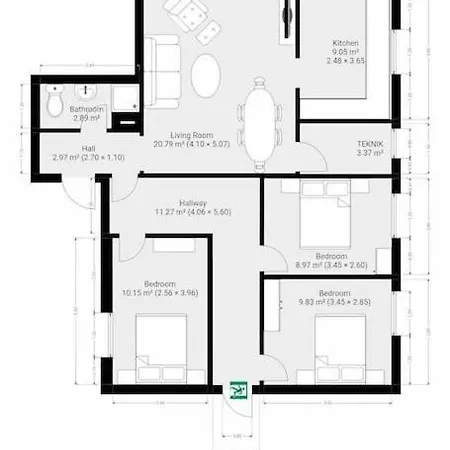 Skon Og Rummelig Apartmán *